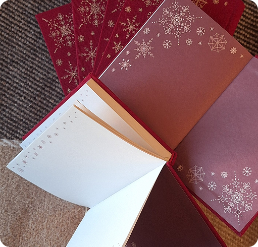 Блокноты красные, 6 штук, два открыты